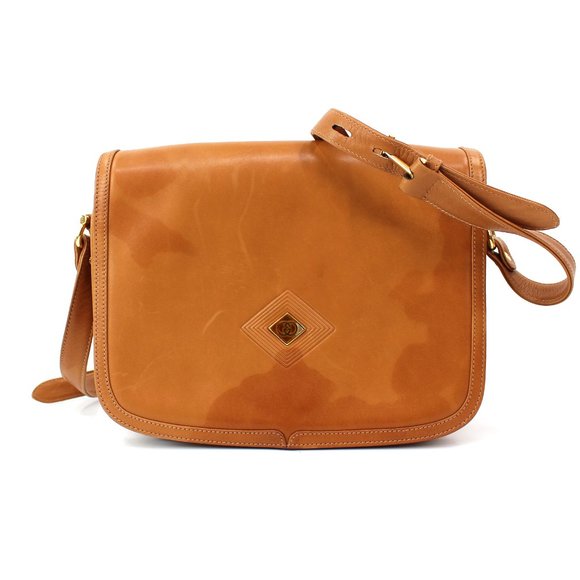 GUCCI Smooth Caramel Brown Leather Flap Shoulder/Crossbody Bag - Picture 1 of 10